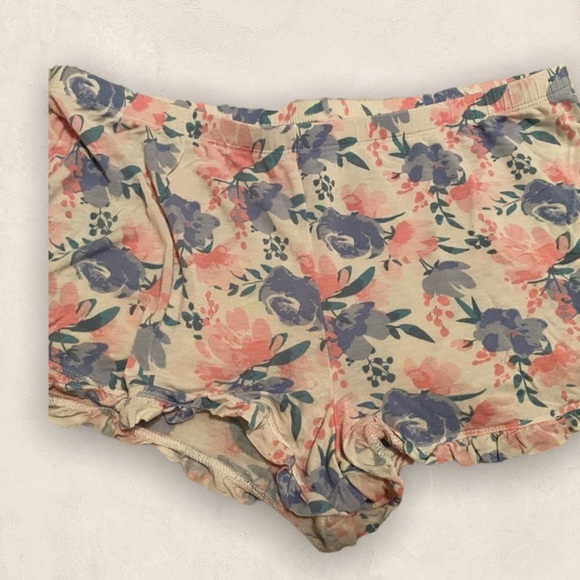 Floral Ruffled Sleep Shorts - Picture 1 of 4